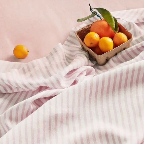 Buffy eucalyptus duvet cover blush stripe queen - Picture 2 of 4